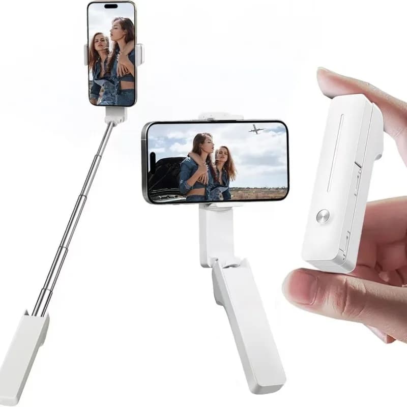 Bastone Selfie Bluetooth Portatile con Treppiede Compatto per Streaming Live all'Aperto, Viaggi, Vlog e Foto con Telefono Cellulare