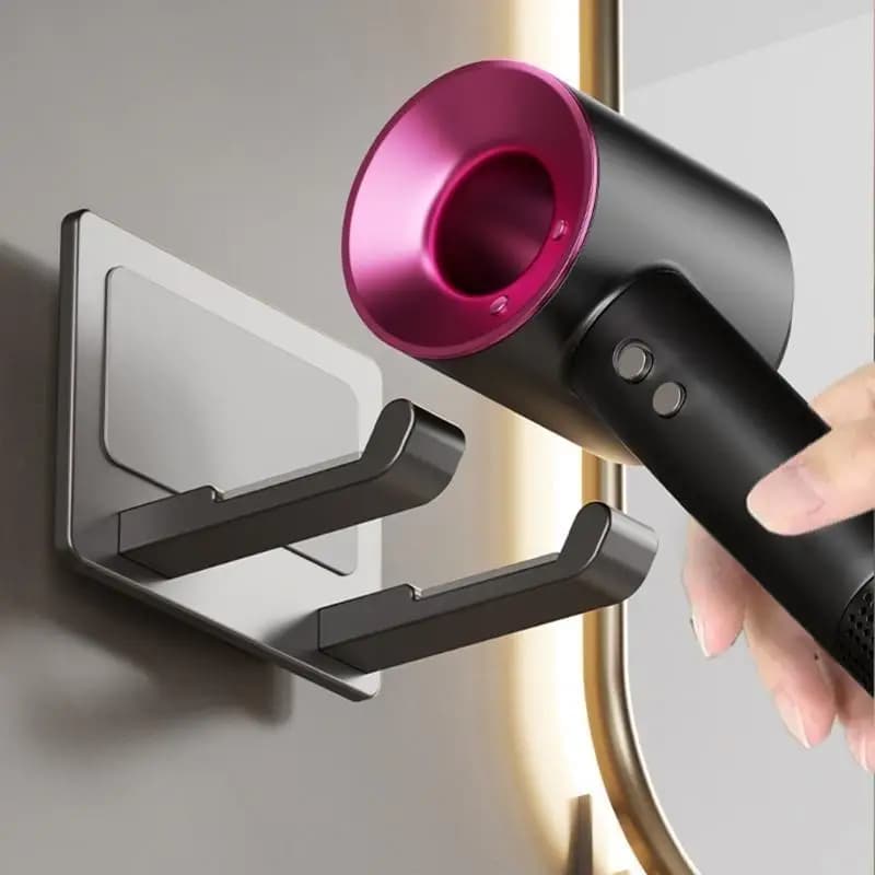 652F Hair dryer robust aluminum alloy adhesive mounted for home organization and styling in bathrooms and salons