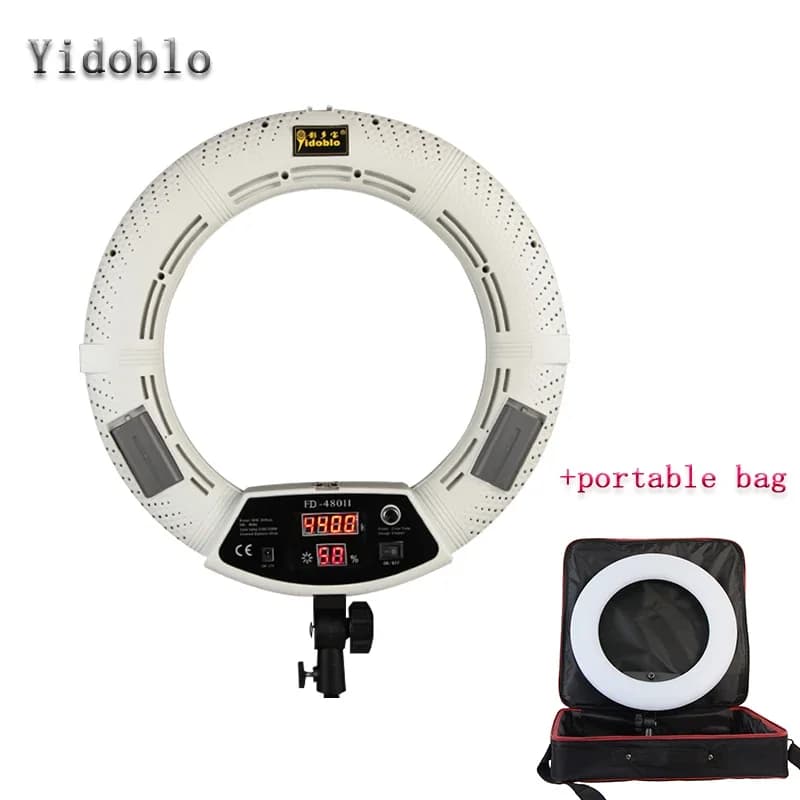 Yidoblo FD-480II Luce ad Anello Bicolore Bianca per Studio Fotografico con Borsa, Lampada LED per Video, Illuminazione Fotografica 5500K 480 LED