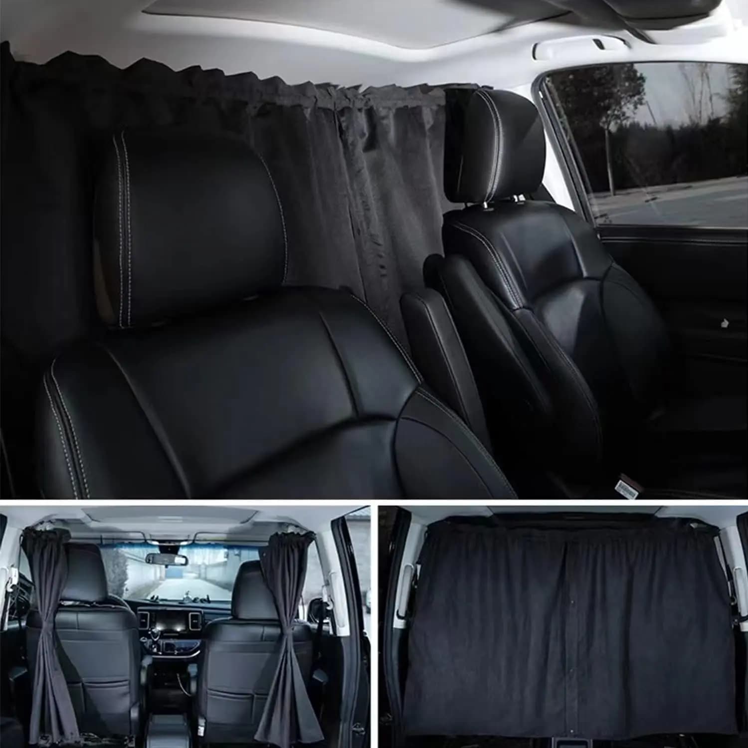 Car Divider Tent, Dark Sun Cover in Camoscio for Front Seats and Rear in Car, Vans and Trucks