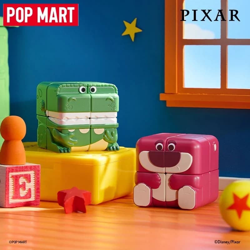 POPMART Disney Pixar Pop Cube Cubiec Series Figurine Blind Box Official Lovely Anime Figure Desktop Ornament Toys Gift For Kids