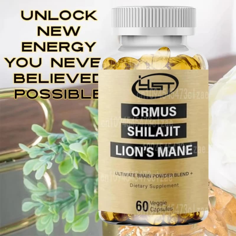 Ormus Shilajit Lion's Mane Hemp Protein Powder - The single mix of energy, memory and focus -60 vegetarian capsules