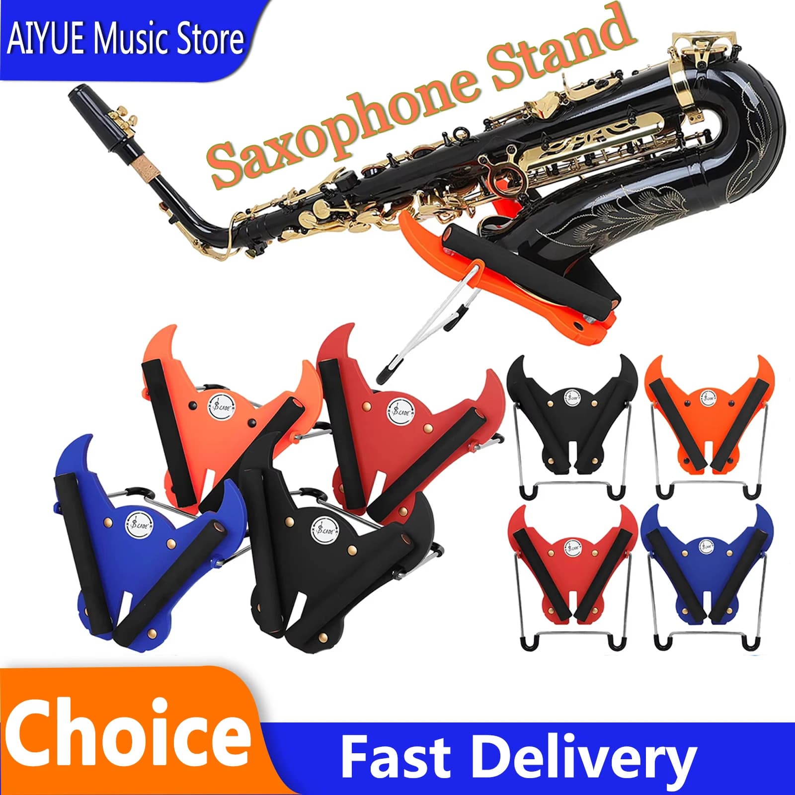 Support for Portable Saxophone, Treppiede Folding Support for Sax Alto and Tenor, Fiato Instrument Accessories