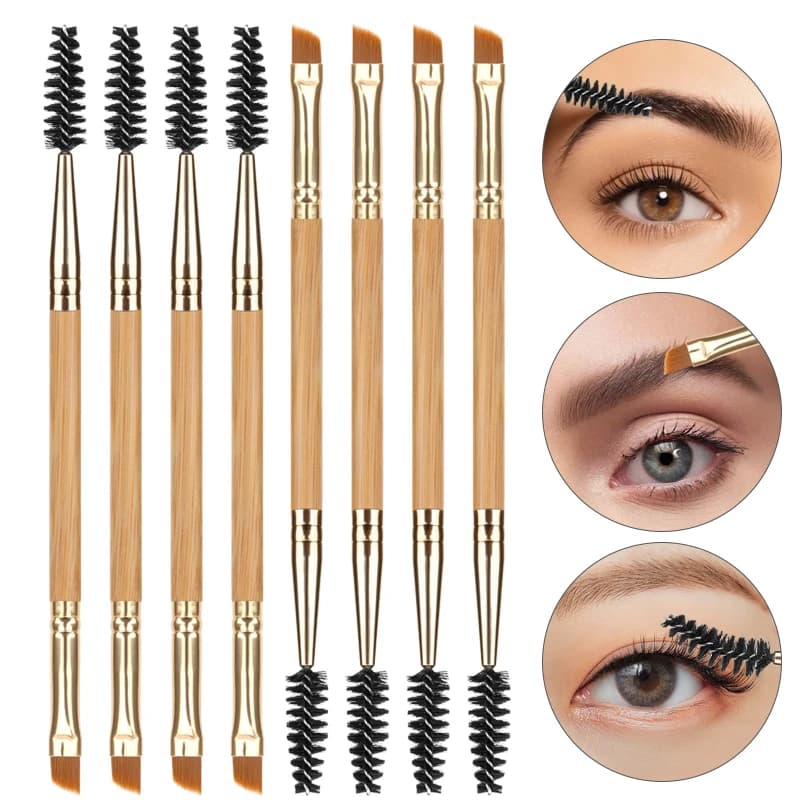 5 brushes for shading makeup, professional comb for double end eyebrows, for women, cosmetic beauty makeup tools