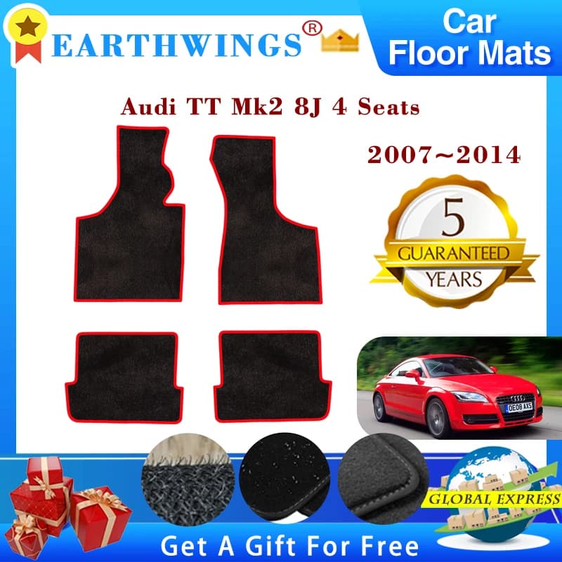 For Audi TT Mk2 8J 4 seats 2007 ~ 2014 Car mats for panels anti-slip mats interior accessories Auto