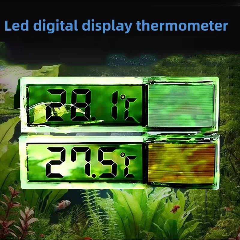 Termometro per Acquario Elettronico LCD Digitale, Misuratore di Temperatura per Vasche dei Pesci, Accessori per Acquari