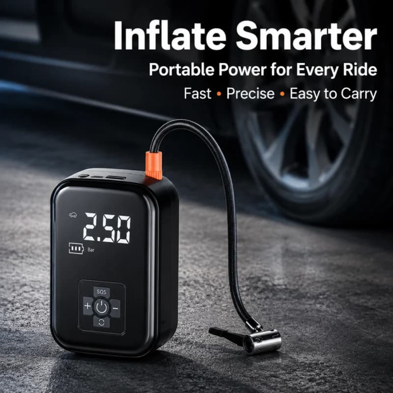 Motorcycle Inflatable Pump 12V Tire Inflator Mini Air Compressor 150PSI Electric Air Pump for Car Bicycle Tire Air Filling Pump