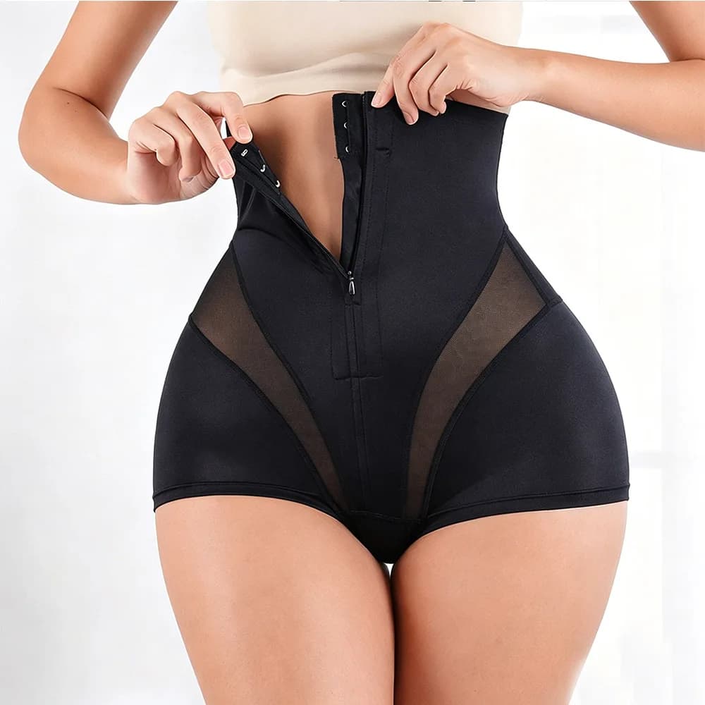 High Waist Shapewear Panties for Tummy Control Zipper Slimming Body Shaper Underwear Abdominal Control Postpartum Belly Panties