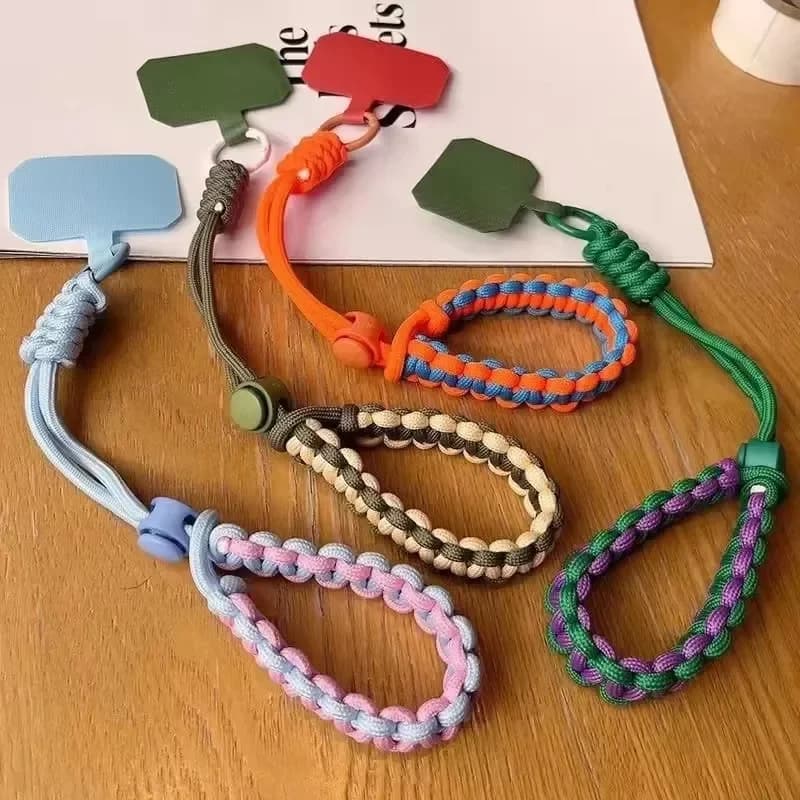 Handwoven Adjustable Universal Mobile Phone Wrist Strap Short Lanyard Outdoor Sports Convenient Safety Anti-Drop Rope
