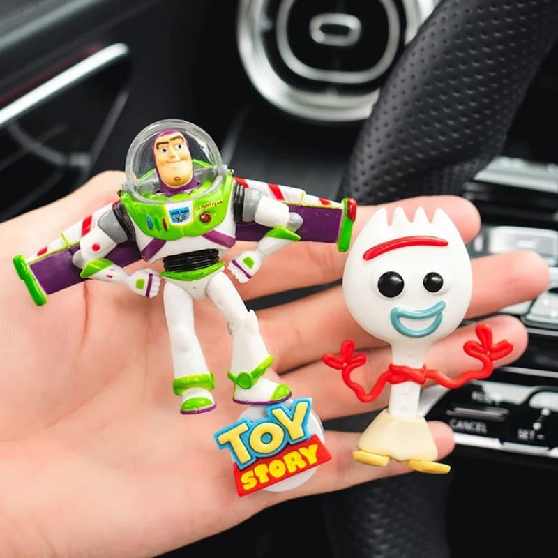 Anime Movie Toy Theme Woodi & Bazz Forki Allien Character Car Cartoon Aroma Clip, Auto AC Vent Decoration Action Figure Gifts
