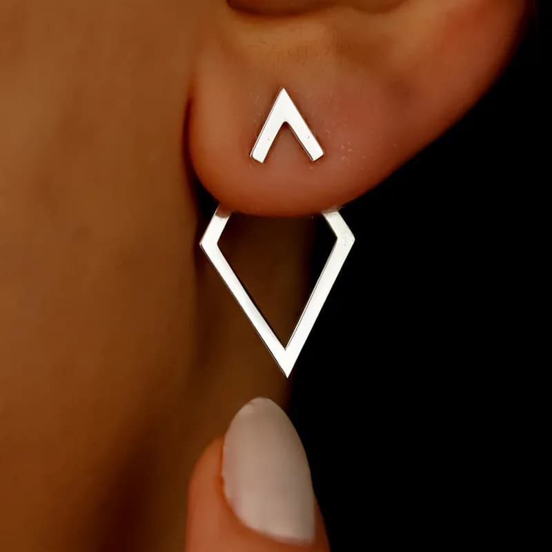 Orecchini Geometrici a Doppio Strato, Nuova Moda, Minimalisti ed Eleganti, Versatili per Donne