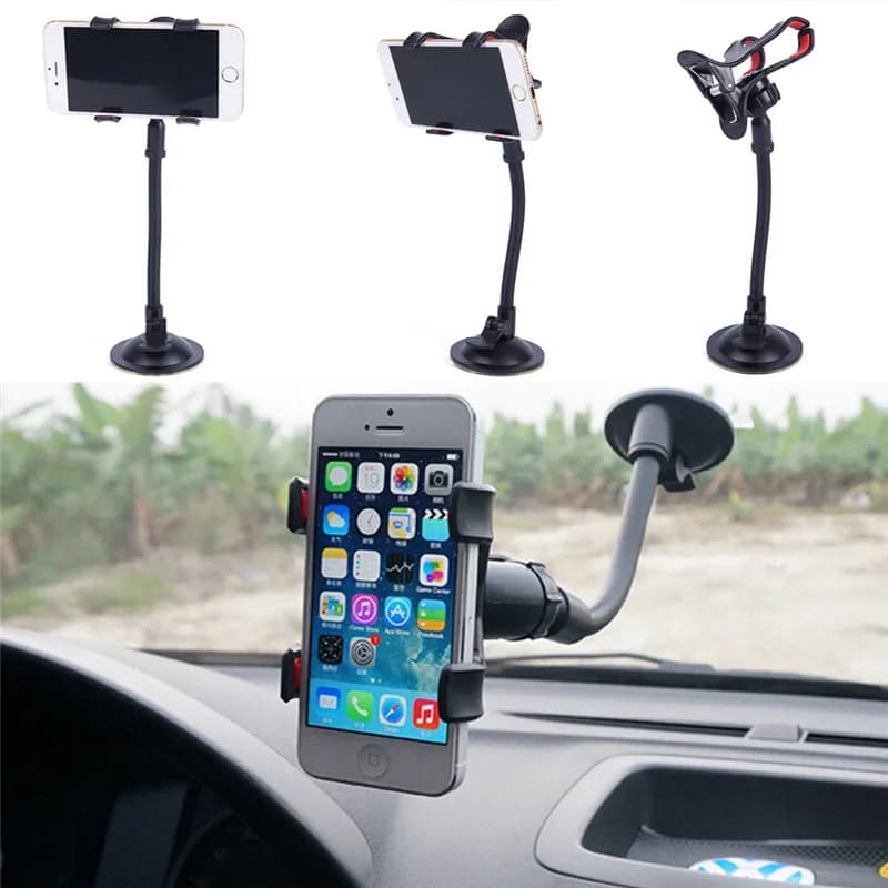 Staffa di supporto per telefono con supporto per clip per parabrezza automatico per auto girevole universale a 360 gradi per Iphone Samsung Huawei Xiaomi