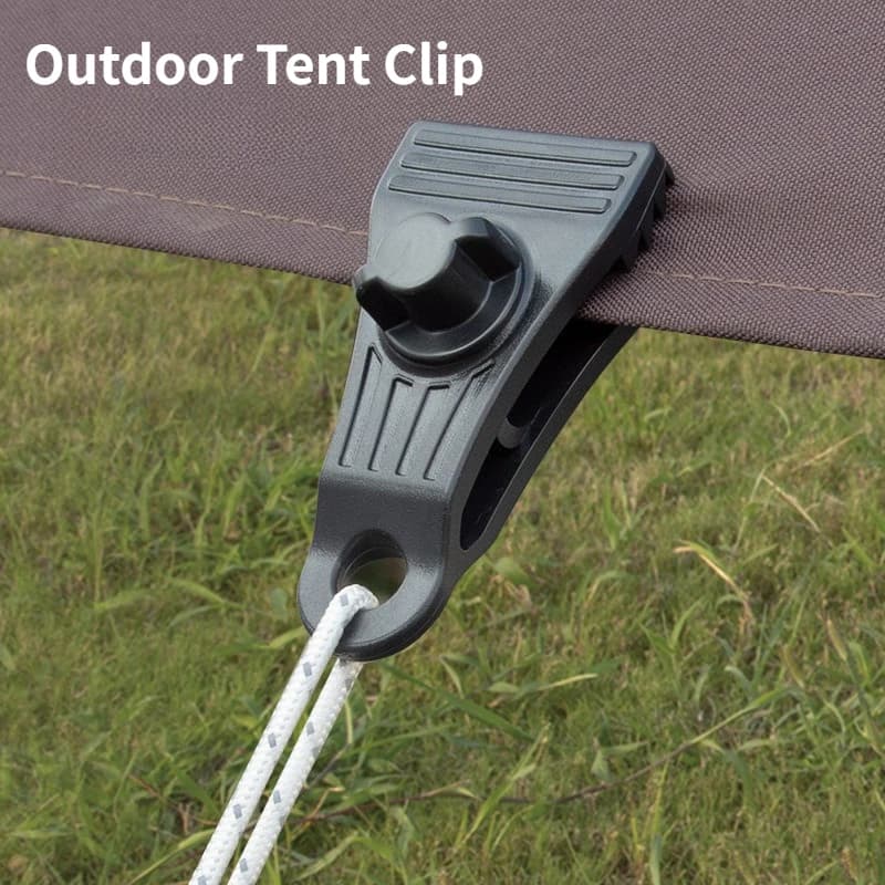 10 Pezzi Clip per Tenda da Esterno Antivento, Ganci per Fissaggio Robusti per Campeggio, Fermacorda per Teloni e Tende da Sole