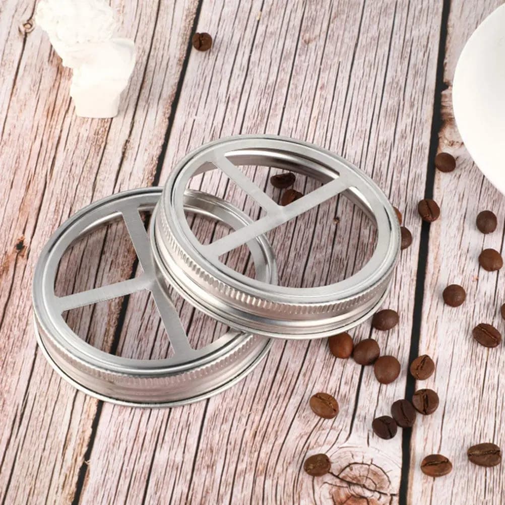 Set di 3 Portaspazzolini per Barattoli Mason, Coperchio in Acciaio Inox, Bocca Larga, Resistente alla Ruggine, Facile da Pulire, Design Divisibile per Bagno