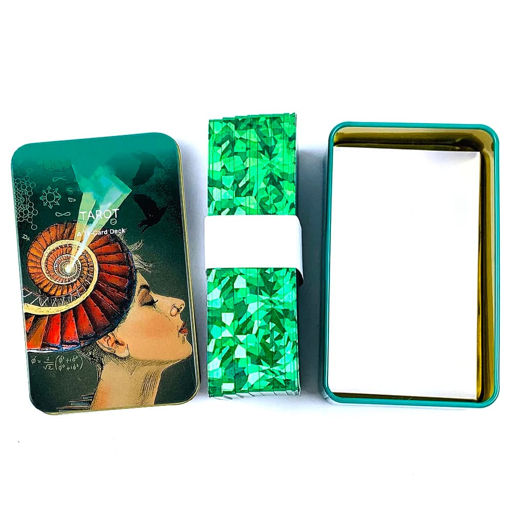 Metal Box Packing Tarot Cards 78 High-Quality Tarot Cards & Tin Box Gold-Plated Edge Process,Great For Divination & Party Games