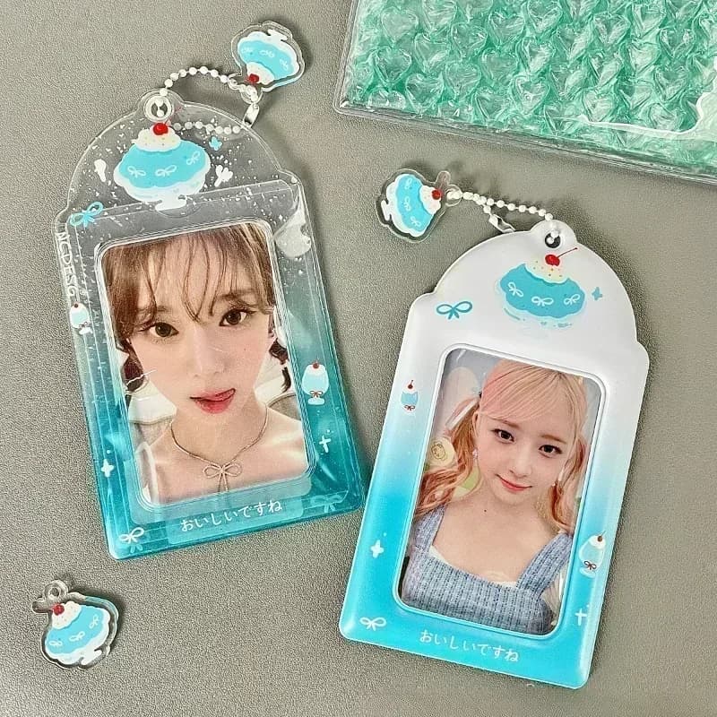 Cornici per foto in PVC con frullato al ricocchi estivo dal design originale con catena Portafoto per gelato carino per carta Kpop da 3 pollici 2024