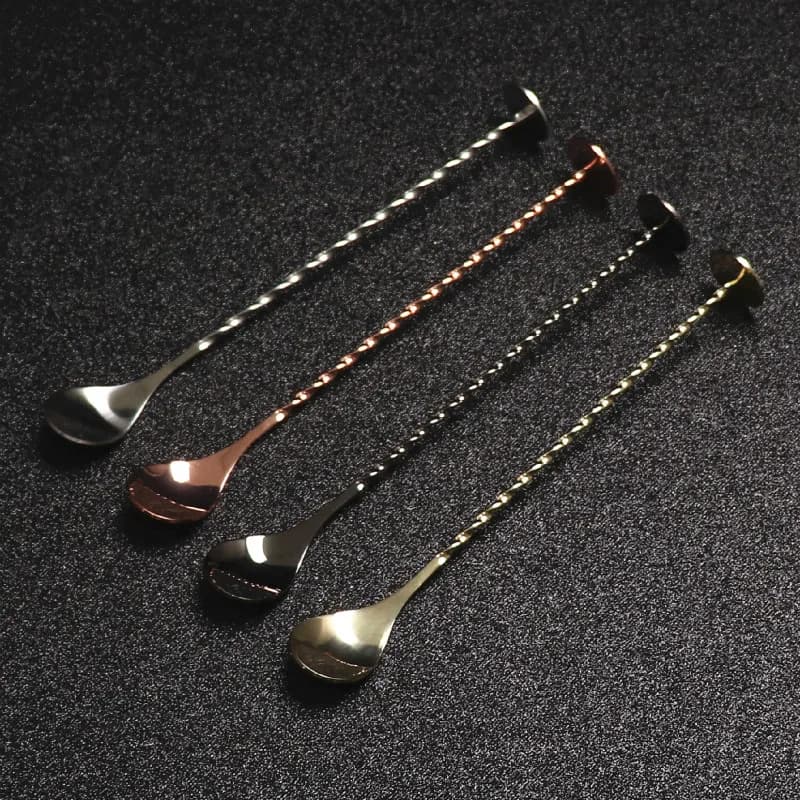 Cocktail Bar in acciaio inossidabile Modello a spirale Shaker per bevande Muddler Agitatore Cucchiaio per miscelazione intrecciato Stoviglie da cucina Strumento da bar