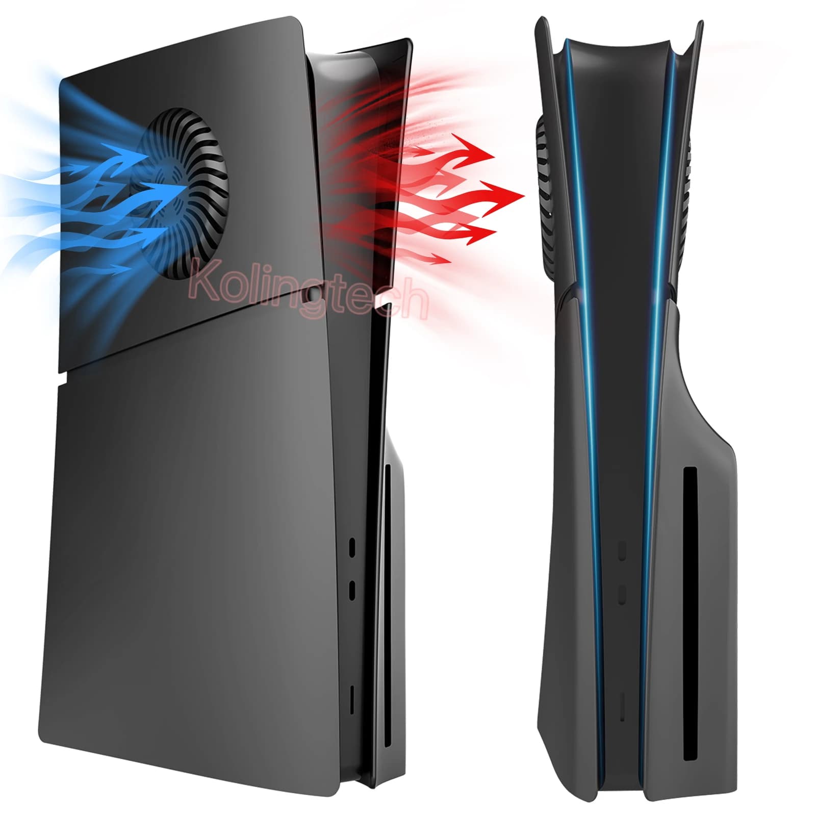 Piastre frontali per PS5 Slim con prese d'aria di raffreddamento Copertura sottile antigraffio Guscio di ricambio in ABS premium per versione PS5 Slim Disc
