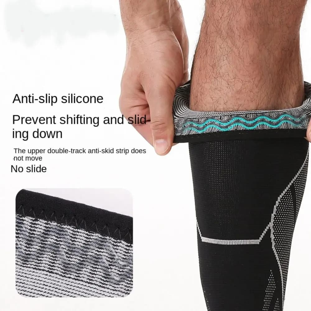 Manicotto di compressione antiscivolo per polpacci Traspirazione Supporto elastico per polpacci Protezione Calzini traspiranti per polpacci Fitness, stecca tibia