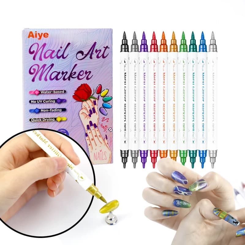 10 pz/set fai da te nail art graffiti penna penne per smalto disegno pittura punto fodera penna dipinta acrilica impermeabile ad asciugatura rapida