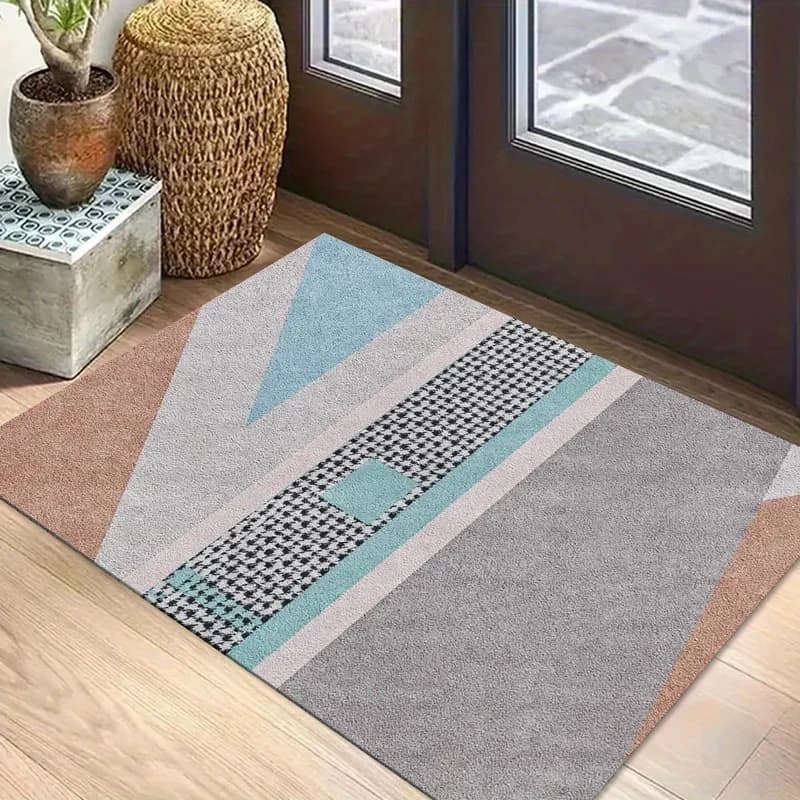 Tappeto Geometrico Minimalista VIKAMA, Antiscivolo, Morbido e Lavabile, per Soggiorno, Ingresso, Ufficio