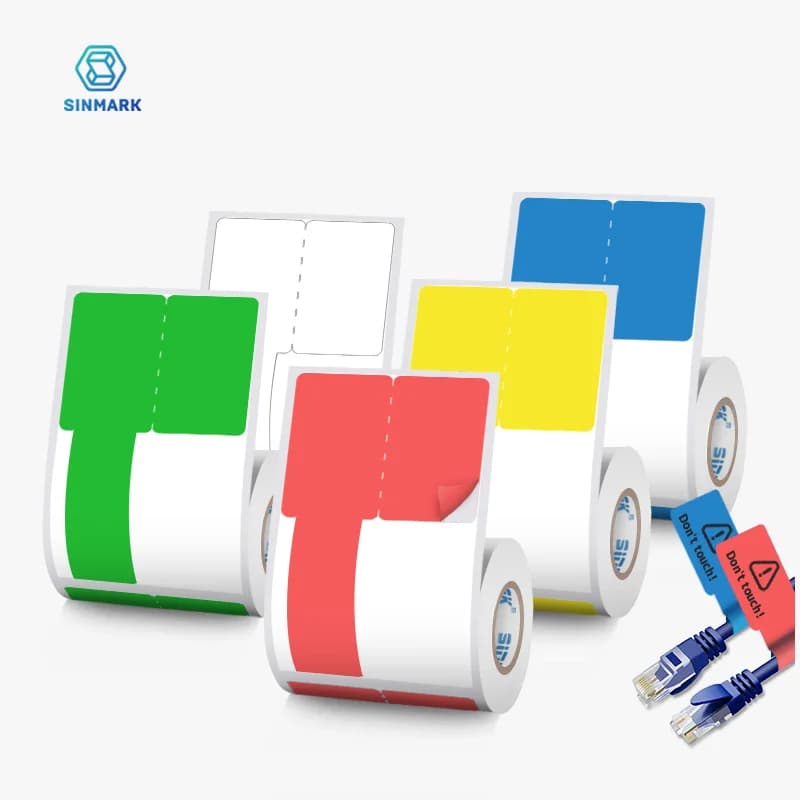 Etichette per cavi a colori Etichette per la gestione dei cavi Etichette autoadesive Nastro per marcatura dei cavi Vestito per stampanti termiche Phomemo SINMARK