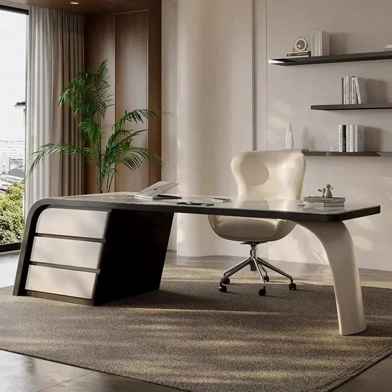 Scrivania con Cassetti per Ufficio, Supporto per Laptop, Tavolo per Studenti, Arredamento per Sala Riunioni