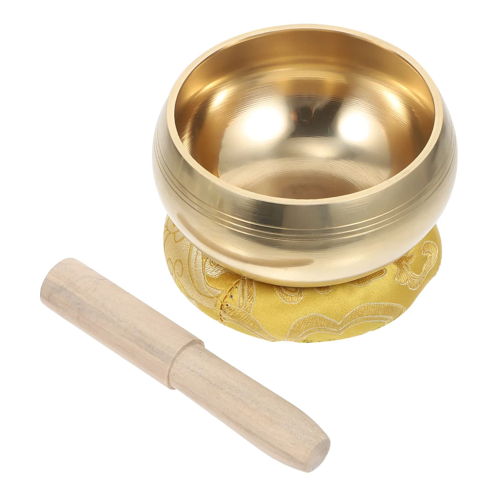 1Set Copper Singing Bowl Set Meditation Tool for Yoga Relaxation Sleep Sound Healing with Mallet Cushion Meditation Singing Bowl