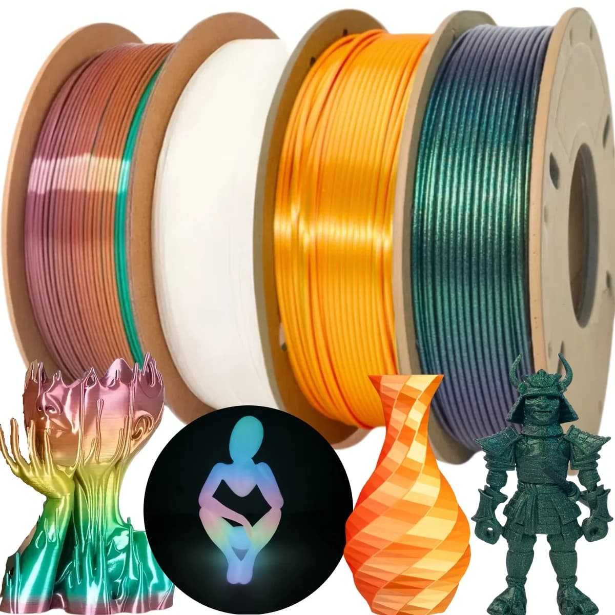 3D printer filament package, silk PLA 1.75 mm, total 1 kg, dimensional accuracy +/- 0.03 mm