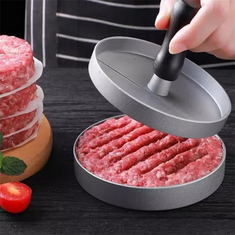 1PC Burger Press antiaderente Hamburger Patty Maker con carta cerata Burger Maker in alluminio per cucina BBQ Grill