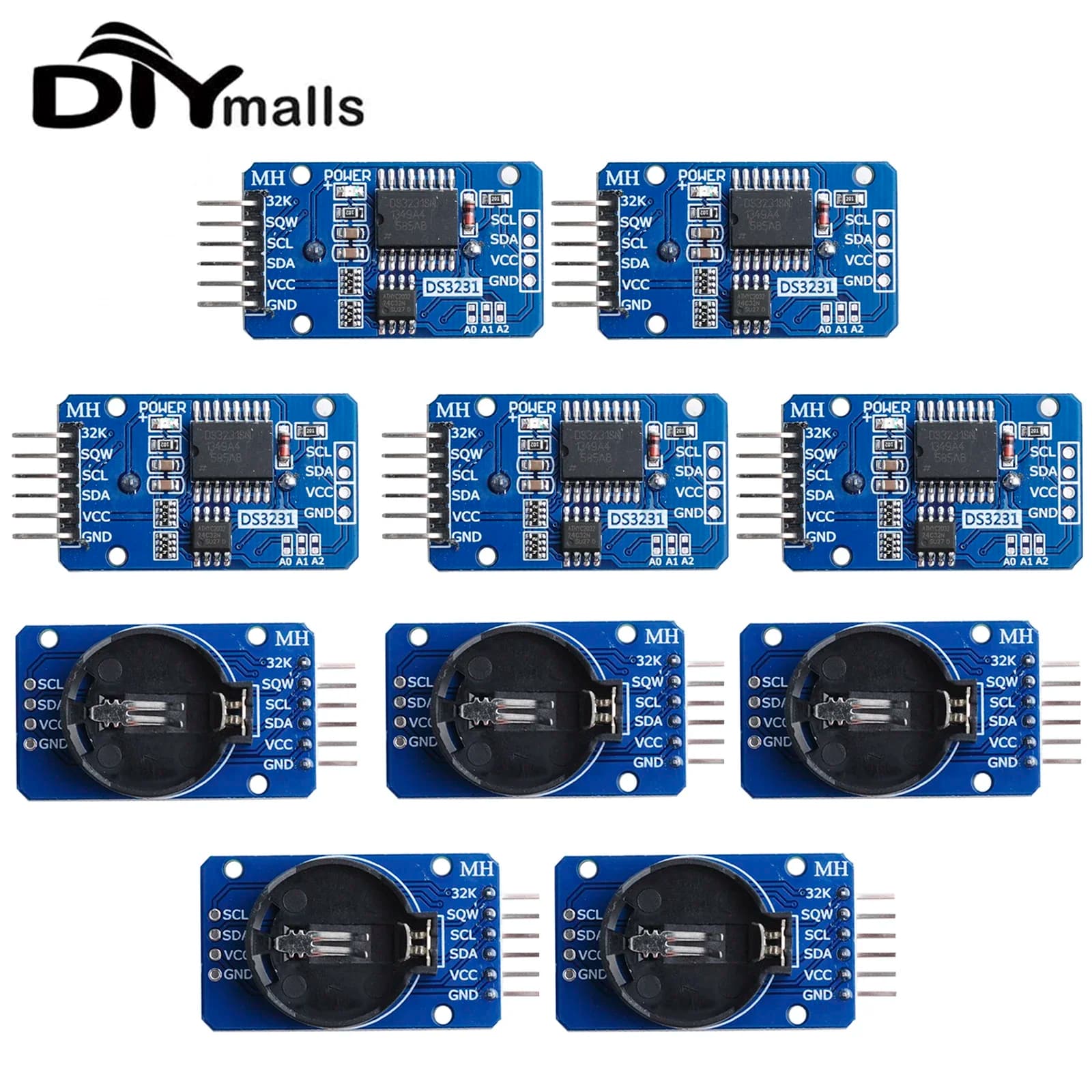 10PCS DS3231 Module IIC Module Accuracy Watch DS3231SN /DS3231M Real Time Memory 3.3V/5V For Raspberry Pi (no battery)
