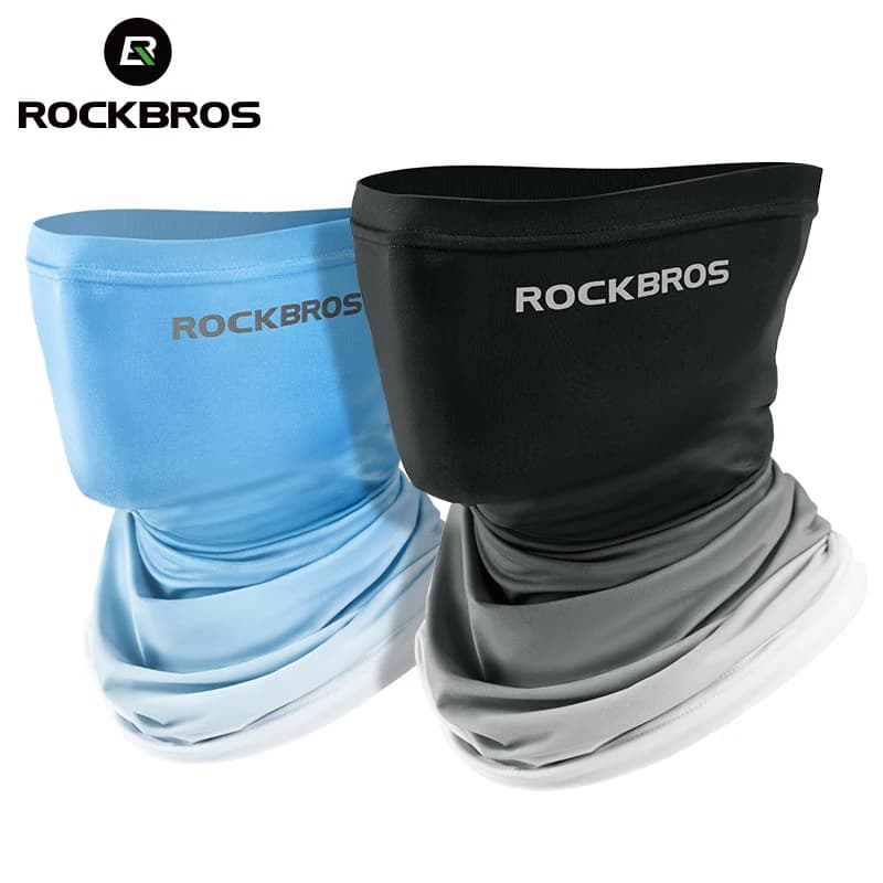 ROCKBROS Uomo Donna Sport estivi Bandana Protezione UV Copertura per il viso in seta di ghiaccio Tubo per il collo Sciarpa da corsa all'aperto Maschera da ciclismo Copricapo