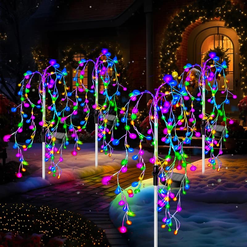 Fuochi d'artificio a LED per esterni Decorazioni natalizie Luci solari Luci solari da fata per feste in giardino impermeabili per il patio del prato del paesaggio