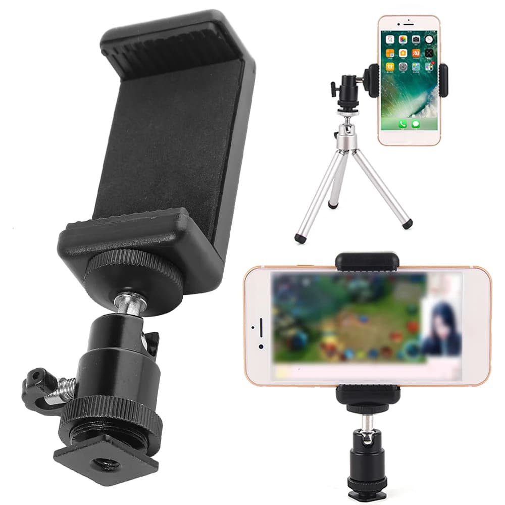 Supporto per Tablet staffa anello luce testa a sfera accessori per treppiede fotografia LED Selfie lampada Clip per telefono parti di ricambio accessorio