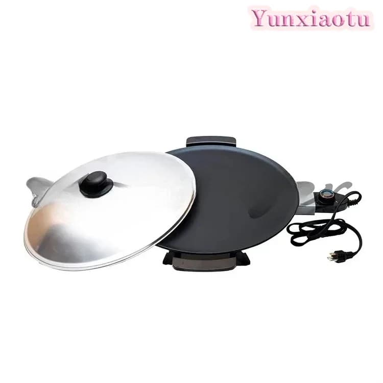 Electric Non Stick Skillet Multifunctional Cooking Pan for Frying Steaming Boiling with Ceramic Coating Healthy