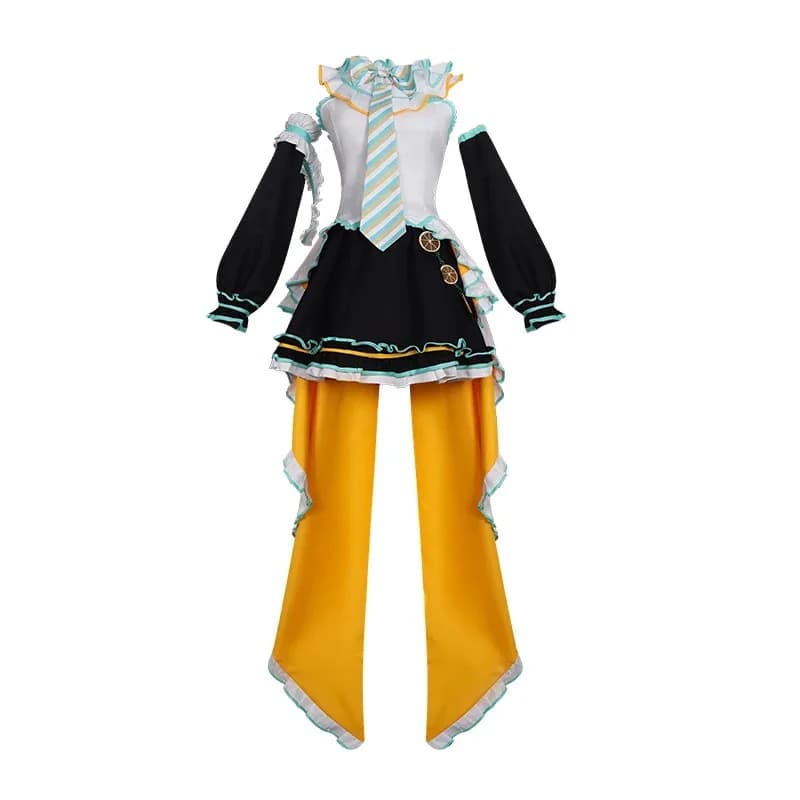 Anime Miku Future DQ Collab Cosplay Cipolla verde Twin Tie Costume di Halloween per Womana;2,c'4,h.