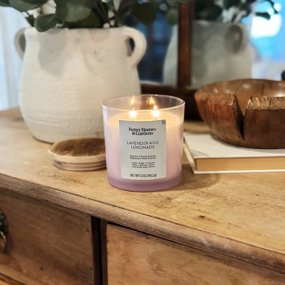 Better Homes and Gardens Lavender and Lemonade Scented 2-Wick Ombre Jar Candle 12oz.