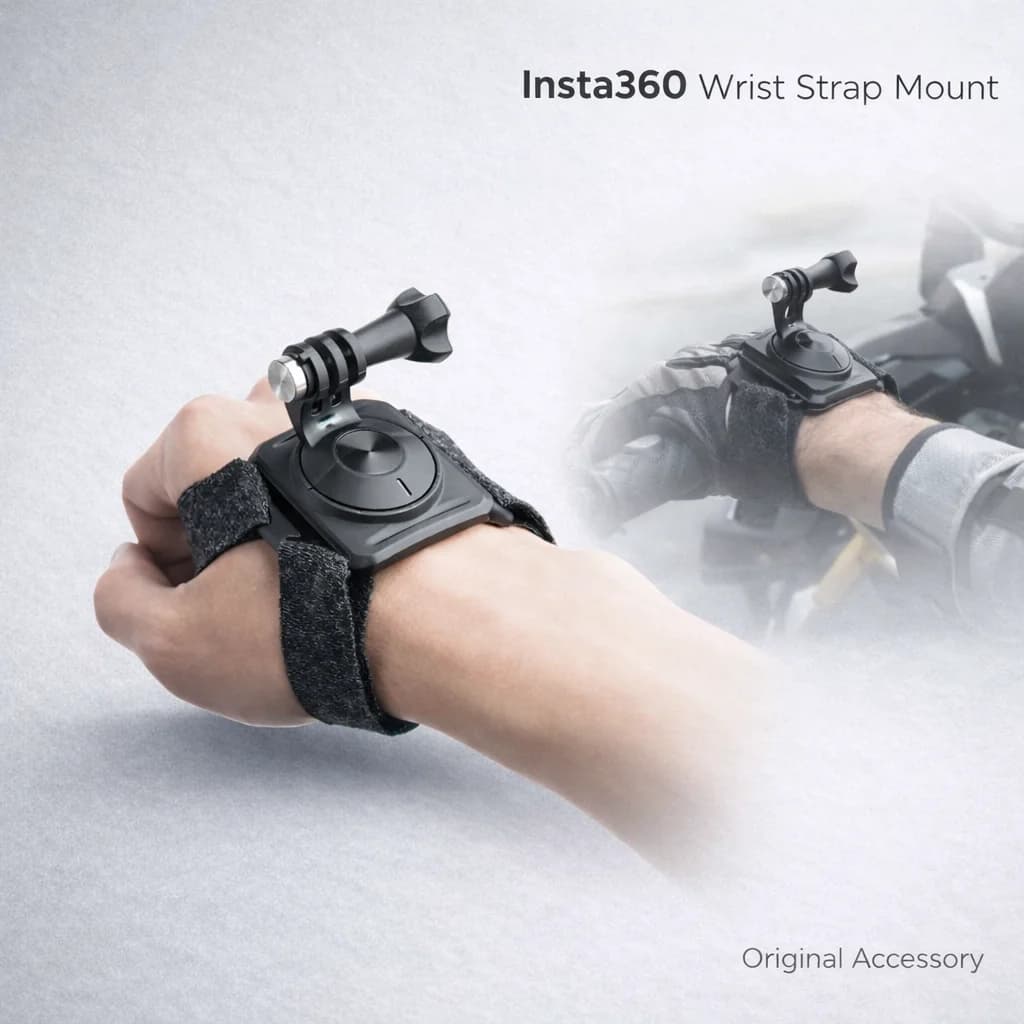 Kit Cinturino da Polso per Fotocamera d'Azione Insta360, Set di Montaggio a Mano per Video Sportivi Immersivi con Staffa, Vite da 1/4 e Adattatore