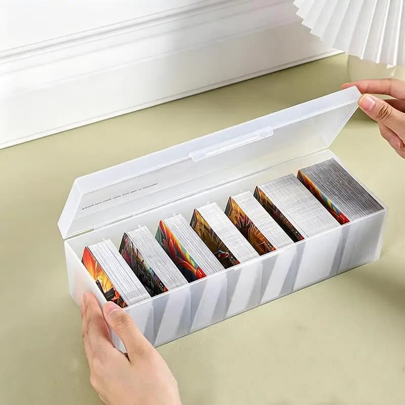 Clear Trading Card Storage Box Divided Dustproof Stackable Card Case Game Card Holder Desktop Collection Organizer