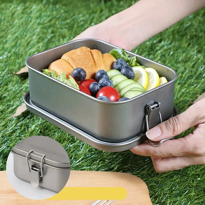 Contenitore per il pranzo in titanio da 800/1200 ml Contenitore Bento a tenuta stagna Ecologico ultraleggero per campeggio in ufficio e preparazione dei pasti Conservazione degli alimenti