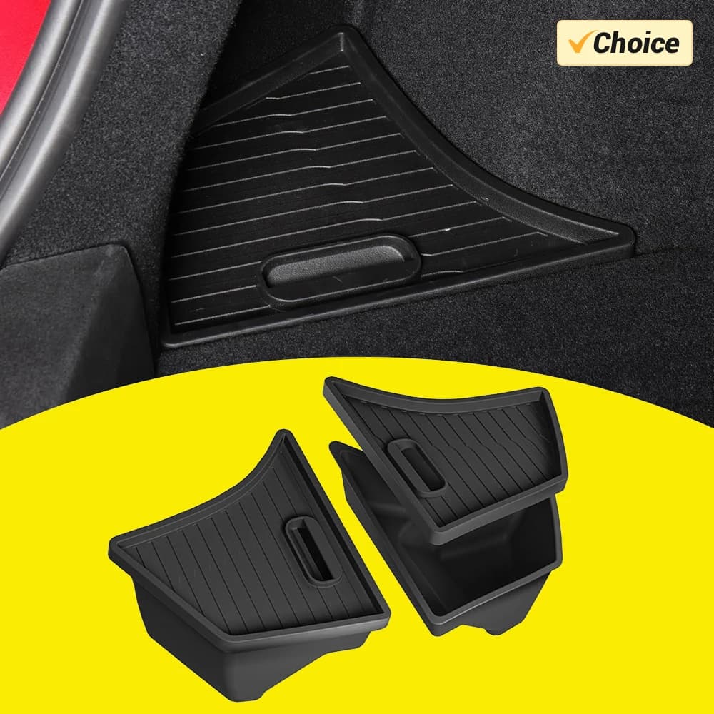 Per 2024 2025 Tesla Modello 3 Highland Baule Posteriore Organizzatore Scatola di Immagazzinaggio Laterale Boot Zerbino Contenitori TPE Floccaggio Coperchi Copertura Accessori Auto