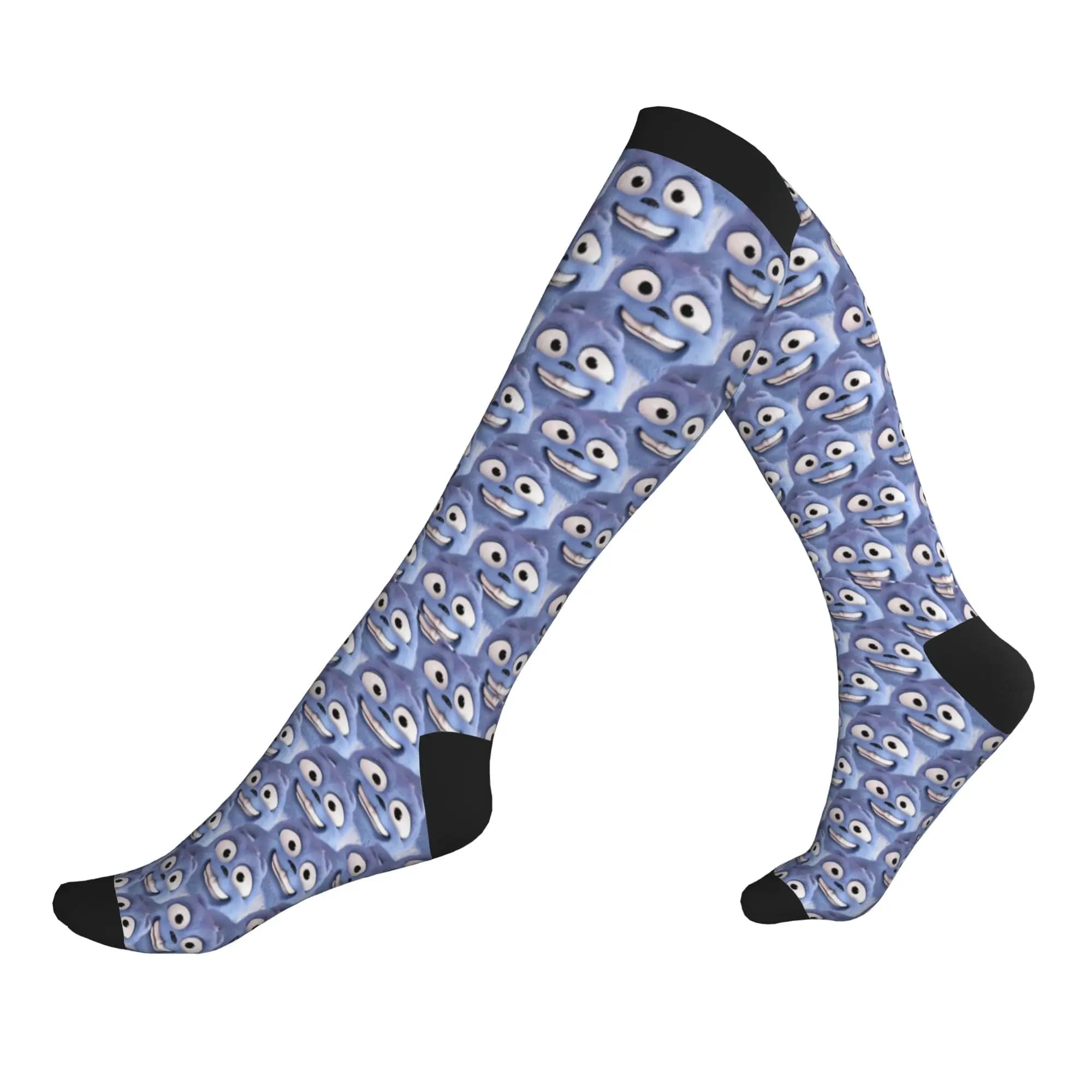 Happy Lemmings Tabodi And Grizzy Cartoon Men's Sports Compression Socks Unisex Fashion 3D Printing Dress Socks