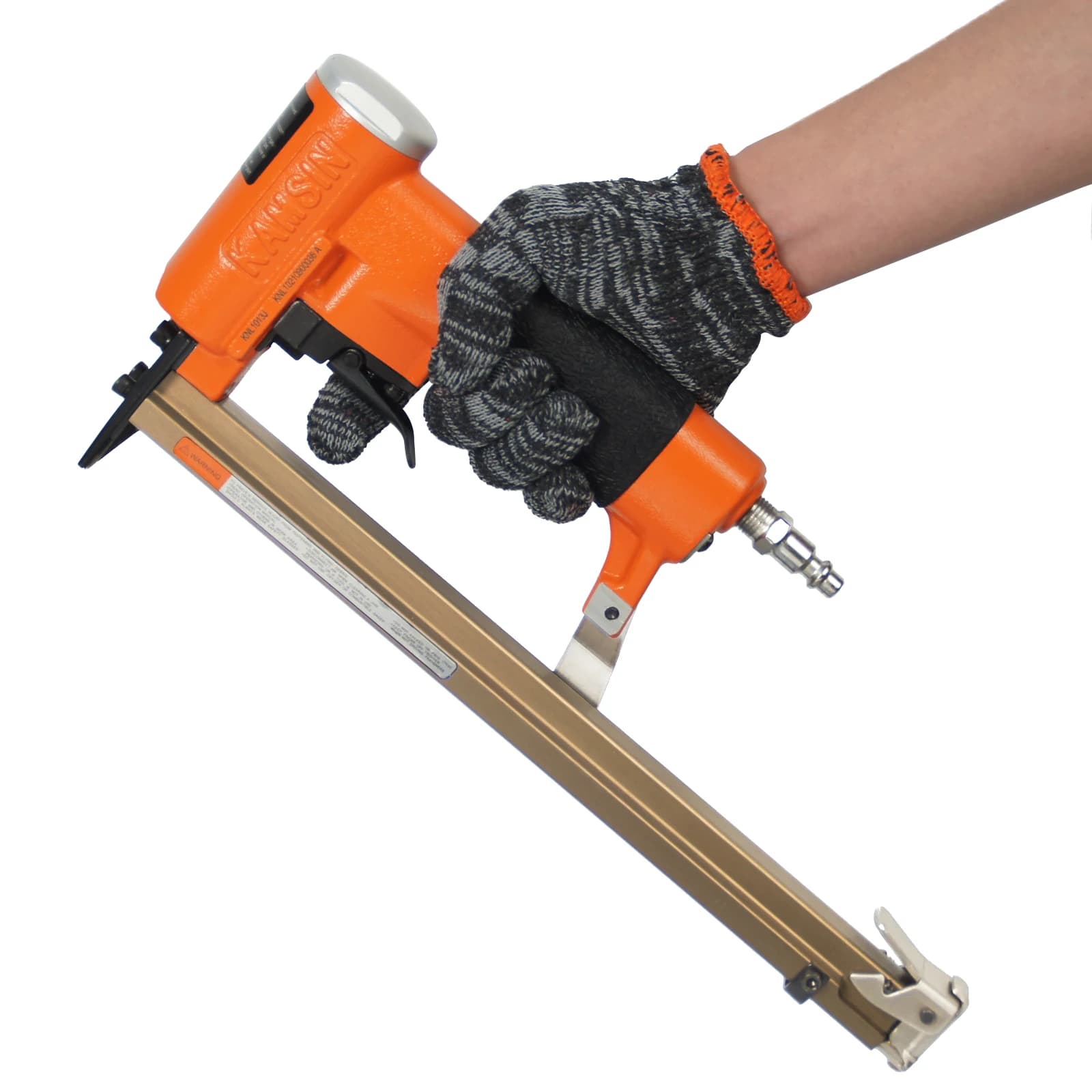 KNL1013J Graffatrice per tappezzeria calibro 20, graffatrice pneumatica con corona da 7/16 di pollice, per produttori di mobili, pannelli sottili, divani