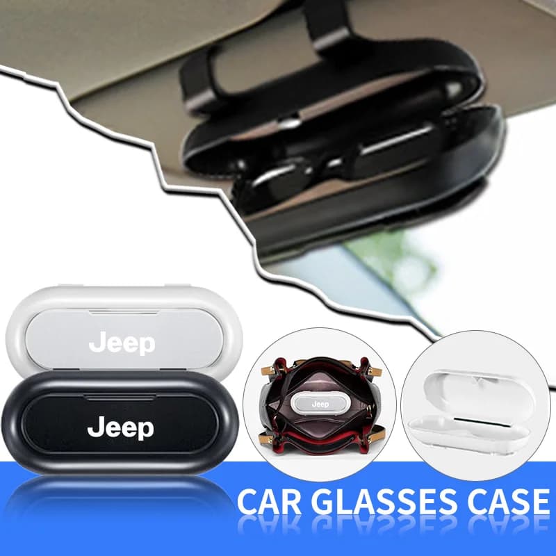 Auto Visiera Parasole Occhiali Scatola di Immagazzinaggio Del Supporto Dell'organizzatore Per Jeep Wrangler JK JL TJ Renegade Patriot Grand Cherokee Gladiator Compass