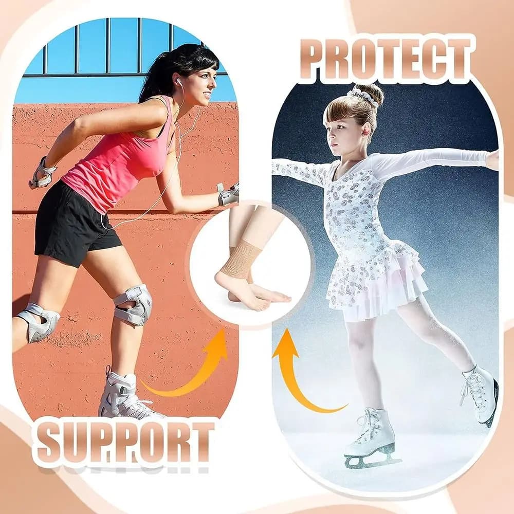 Supporto per Piedi Durevole, Protezione per Caviglia, Fascia Protettiva per Pattinaggio Artistico, Manicotti in Gel per Caviglia, Calze da Sci per Donne