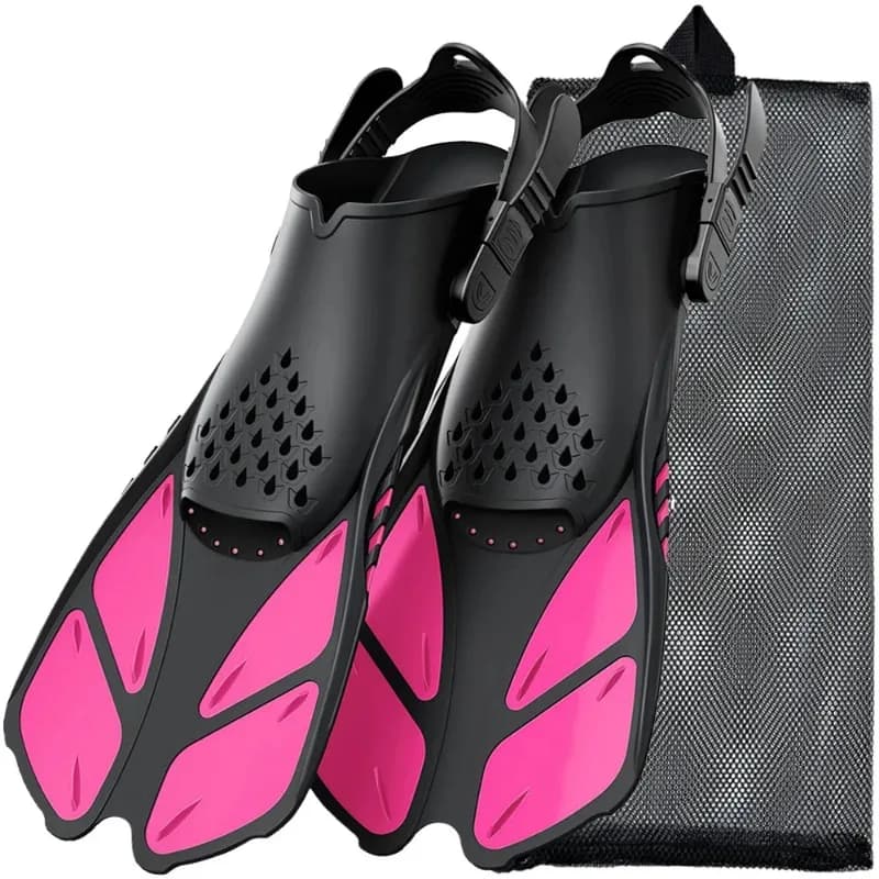 Snorkeling Pins with Adjustable Buckles, Silicone Court Pins for Diving, Open Heel Shoes, Travel Size for Adult Men Women
