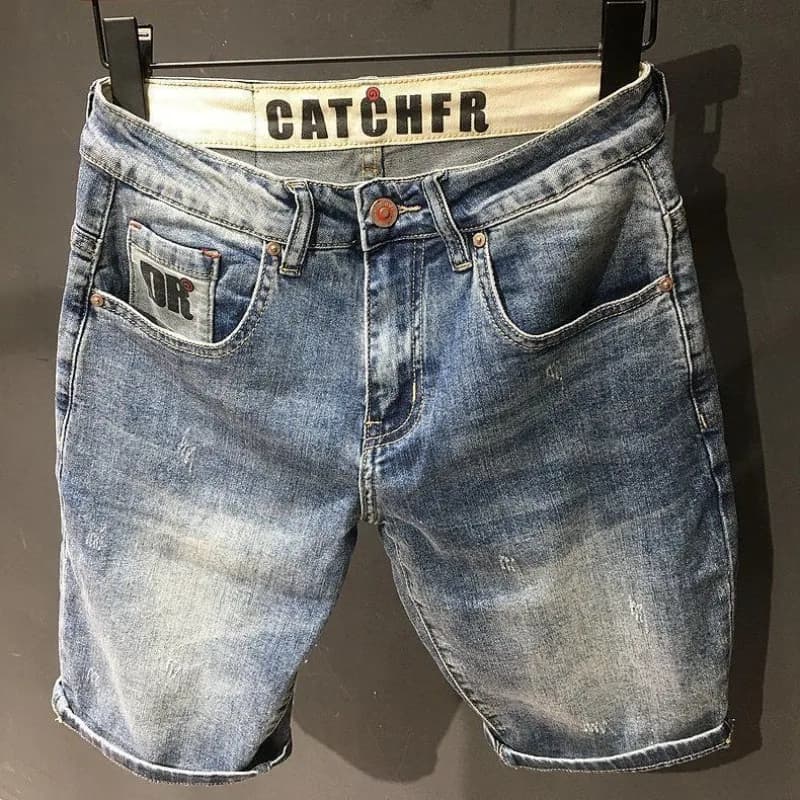 Men's Short Jeans Pants Oversize With Text Pockets Jeans Shorts Large Size Thin Newness in Xl Y2k fashion jords popular sale