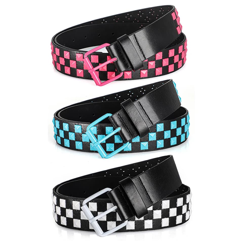 1Pc Fashionable Unisex Rivet Belt Punk HipHop Rock Y2K Style Dopamine Color Handsome Street Casual Daily Wear Belt,For Men Women