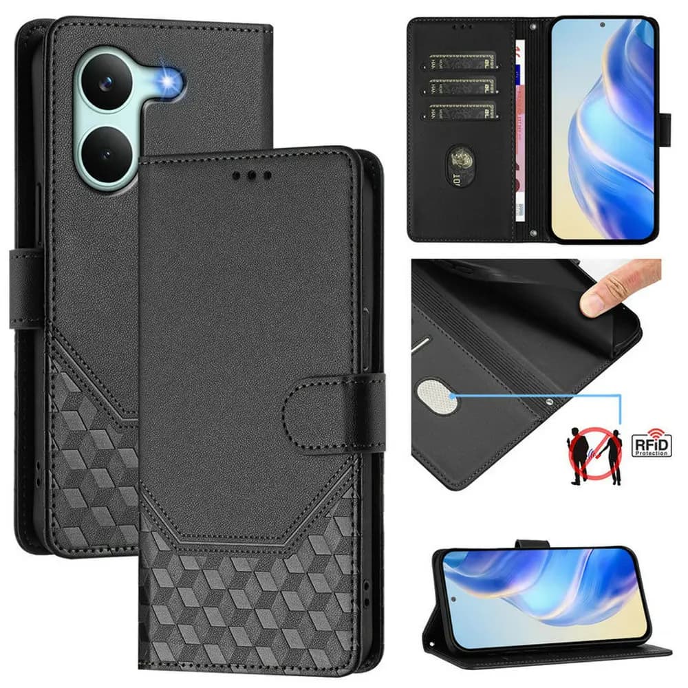 Custodia a Portafoglio in Pelle RFID con Texture per Poco X8 Pro Max 5G 2026, Cover di Lusso per Xiaomi Poco X8 Pro, Cover Mi Poco X8 X8 Pro Max