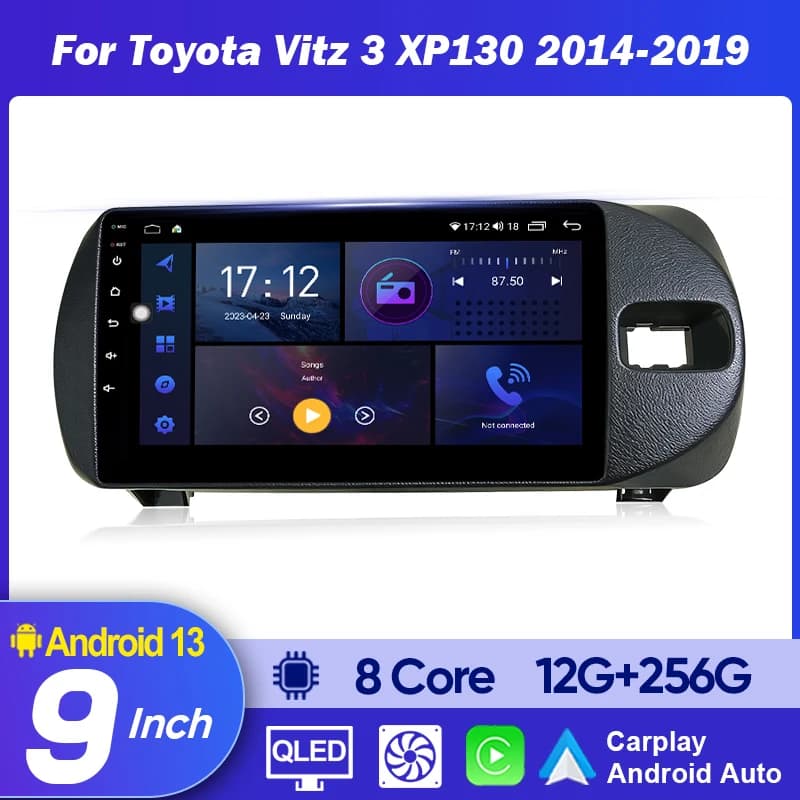 QSZN Android Car Carplay Radio For Toyota Vitz 3 XP130 2014 2015 2016 2017 2018 2019 WIFI+4G Multimedia Video Player Navigation